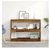 Image de Bibliothèque Paravent en bois vieilli, 100x30x72 cm, Fabriqué en bois reconstitué
