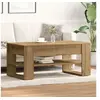 Image de Table basse chêne artisanal 102x55x45 cm en bois stratifié