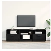 Image de Meuble TV Noir Chêne 150x33,5x45 cm Bois d ingénierie