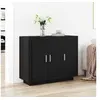 Image de Buffet Chêne Noir 92x35x75 cm Bois Stratifié
