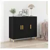 Image de Buffet Noir Chêne 90x34x80 cm en Bois d ingénierie