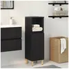 Image de Armoire de salle de bain en chêne noir 30x30x100 cm en bois d ingénierie