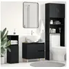 Image de Meuble Lavabo Noir Chêne 65x33x60 cm Bois d ingénierie