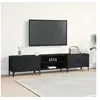 Image de meuble TV Noir Chêne 180x31,5x40 cm Bois d ingénierie