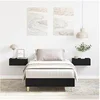 Image de Lit 75x190 cm Noir Chêne en bois d'ingénierie 862865