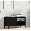 Image de Cabinet d enregistrement Bois Noir 84,5x38x48 cm Bois d ingénierie
