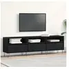 Image de meuble TV Noir Chêne 150x30x44,5 cm en bois d ingénierie