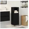 Image de Armoire de salle de bain Noir Chêne 30x30x100 cm Bois aggloméré