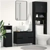 Image de Meuble sous évier de salle de bain Chêne Noir 80x33x60 cm Bois d ingénierie