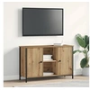 Image de Meuble TV Noir Chêne 101x35x65 cm Bois reconstitué et Acier