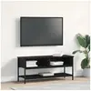 Image de Meuble TV Noir Chêne 100x35x45 cm Bois d ingénierie et Acier