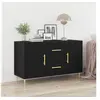 Image de Buffet en Chêne Noir 100x36x60 cm en Bois d Ingénierie