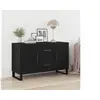 Image de Buffet Noir Chêne 100x36x60 cm Bois d ingénierie