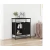 Image de Buffet Noir Chêne 69x35x80 cm Bois d ingénierie et Acier