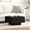 Image de Table basse Noir 55x55x31 cm en bois
