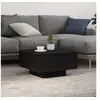 Image de Table basse avec lumières LED Chêne noir 55x55x31 cm