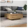Image de Table basse avec lumières LED Chêne artisan 80x80x31 cm