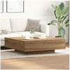 Image de Table basse Artisan en chêne 100x100x31 cm en bois transformé