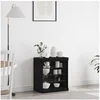 Image de Buffet avec lumières LED Chêne noir 60,5x37x67 cm