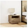 Image de Tables de chevet avec lumières LED 2 pcs Chêne artisanal 40x39x37 cm