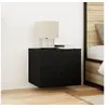 Image de Armoires de chevet avec lumières LED murales 2 pcs Chêne noir