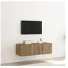 Image de Meuble TV avec lumières LED Chêne Artisan 100x35x31 cm