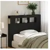 Image de Tête de lit de rangement avec lumières LED Chêne noir 120x18,5x103,5 cm 863114