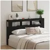 Image de Tête de lit de rangement avec éclairage LED Chêne noir 180x18,5x103,5 cm 863115