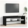 Image de Meuble TV chêne noir 100x40x40 cm bois d ingénierie