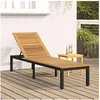 Image de Lot de 1 chaise longue GENERIQUE H. 35 cm beige en bois L. 200 cm non pliable