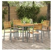 Image de Ensemble de 4 chaises de jardin en Gris Bois Acacia et Acier