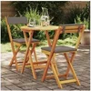 Image de Ensemble Bistro Pliable 3 Pièces avec Coussins en Bois Massif Acacia 4105502