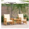 Image de Ensemble de jardin 3 pièces avec coussins en bois d'acacia massif 4106447