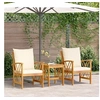 Image de Ensemble de salon de jardin 3 pièces avec coussins en bois d'acacia massif 4106449