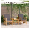 Image de Ensemble de jardin 3 pièces avec coussins en bois d'acacia massif 4106450