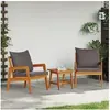 Image de Ensemble de Bistro 3 Pièces avec Coussins en Bois d Acacia