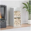 Image de Portant de bois chauffage blanc 40x30x80 cm