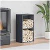 Image de Portant de bois chauffage anthracite 40x30x75 cm