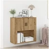 Image de Cabinet mural Chêne artisan 80x33x80 cm Bois d ingénierie
