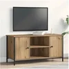 Image de Meuble TV Artisan Chêne 100x40x50 cm Bois d ingénierie et Acier