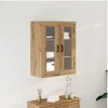 Image de Meuble mural avec portes en verre, Chêne fait main 69.5x34x90 cm