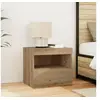 Image de Table de chevet avec lumières LED Chêne artisanal 50x40x45 cm