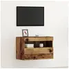 Image de Meuble TV avec éclairage LED Bois ancien 60x30x40 cm