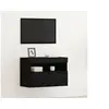 Image de Meuble TV avec éclairage LED Chêne noir 60x30x40 cm