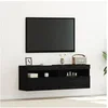 Image de Buffets TV avec lumières LED 2 pcs Chêne Noir 60x30x40 cm