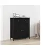 Image de Buffet Noir Chêne 70x30x80 cm Bois reconstitué et Acier
