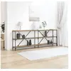 Image de Table console en chêne artisan de 200x30x75 cm en bois composite et en acier