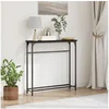 Image de Table console Noir Chêne 75x19,5x75 cm Bois d ingénierie
