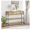 Image de Table de console Chêne artisan 100x25x75 cm Bois d ingénierie & Acier