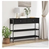 Image de Table Console Noir Chêne 100x25x75 cm Bois Ingénierie et Acier